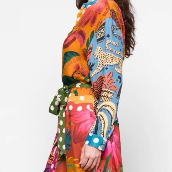 FARM RIO EARTH RAINBOW SHIRT DRESS - Picture 14 of 15